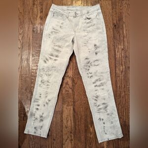 Calvin Klein Jeans - Womens white & gray Tie Dye slim fit Jeans Size 31 -12